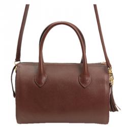 Valentino Burgundy Saffiano Leather Top Handle Crossbody