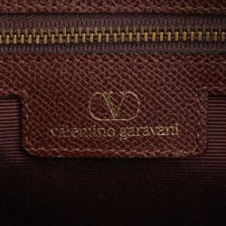 Valentino Burgundy Saffiano Leather Top Handle Crossbody