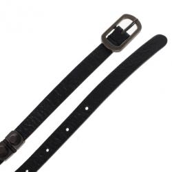 Pre Owned Balenciaga Black Leather Arena Studded Belt 80 CM