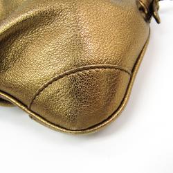 Pre Owned Salvatore Ferragamo Gold Leather Chain Clutch Bag