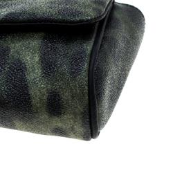 Pre Owned حقيبة كتف دولتشي أند غابانا سلسلة صغيرة كانفاس مقوى طباعة فهد خضراء