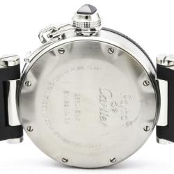 Pre Owned Cartier Black Stainless Steel Pasha Seatimer 3025 Women's Wristwatch 33 mm
