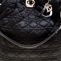 Pre Owned Dior Black Cannage Nylon Tote