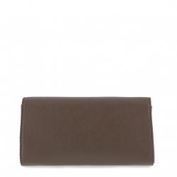 Pre Owned Love Moschino Grey Leather WOC Clutch Bag