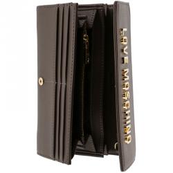 Pre Owned Love Moschino Grey Leather WOC Clutch Bag