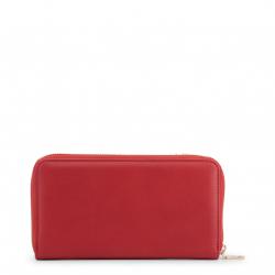 Pre Owned Love Moschino Red Leather Zip Around Wallet