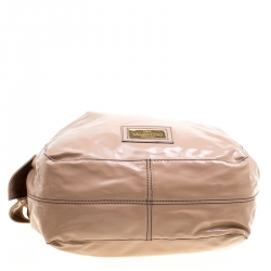 Pre Owned Valentino Beige Patent Leather Nuage Bow Tote