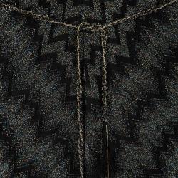 Pre Owned Missoni Multicolor Lurex Knit Chevron Pattern Sleeveless Maxi Dress M