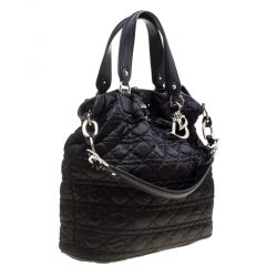 Pre Owned Dior Black Cannage Nylon Tote