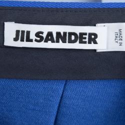 Pre Owned Jil Sander Electric Blue High Waist Trousers M