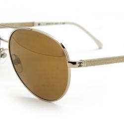 Pre Owned Chanel Gold Rimmed 4185 Woman Aviators