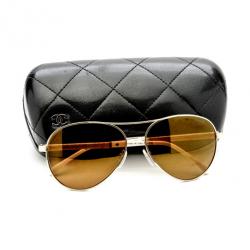 Pre Owned Chanel Gold Rimmed 4185 Woman Aviators