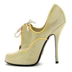 Gucci Grey Patent Lace Up Newton Ankle Booties Size 37