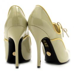Gucci Grey Patent Lace Up Newton Ankle Booties Size 37