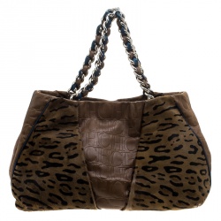 Carolina Herrera Accessories Clothes Handbags Shoes Carolina Herrera Brown Leather And Hair On Tote