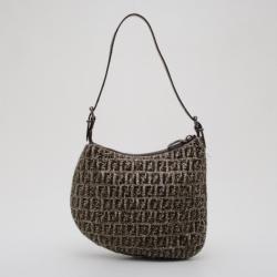 Pre Owned Fendi Ostrik Piccola Metallic Beaded Zucchino Hobo 