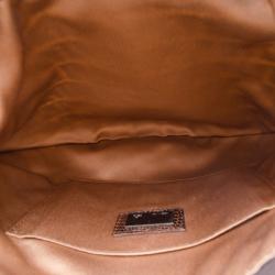 Pre Owned Fendi Ostrik Piccola Metallic Beaded Zucchino Hobo 