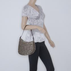 Pre Owned Fendi Ostrik Piccola Metallic Beaded Zucchino Hobo 
