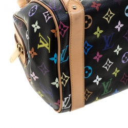 Pre Owned Louis Vuitton Black Multicolor Monogram Canvas Priscilla Bag