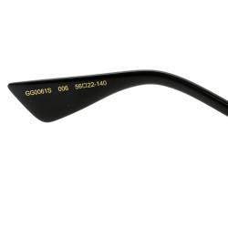 Pre Owned نظارة شمسية غوتشي مستديرة GG0061S وردية/ سوداء