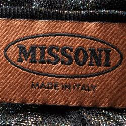 Pre Owned Missoni Multicolor Lurex Knit Chevron Pattern Sleeveless Maxi Dress M