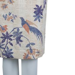 Pre Owned Tory Burch Beige Floral Print Dress M