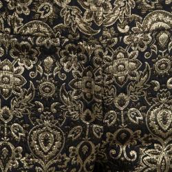Pre Owned Paul and Joe Black and Gold Floral Brocade Straight Fit Pants L