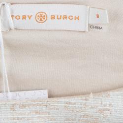 Pre Owned Tory Burch Beige Floral Print Dress M