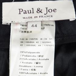 Pre Owned Paul and Joe Black and Gold Floral Brocade Straight Fit Pants L