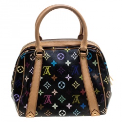 Pre Owned Louis Vuitton Black Multicolor Monogram Canvas Priscilla Bag