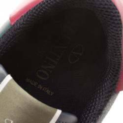 Pre Owned Valentino Multicolor Camo Butterfly Printed Rockrunner Sneakers Size 40