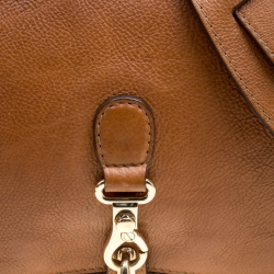 Pre Owned Gucci Tan Leather Medium Marrakech Flap Messenger Bag