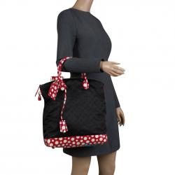 مملوكة مسبقًا Louis Vuitton Black Monogram Nylon Yayoi Kusama Lock It MM Bag