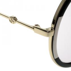 Pre Owned نظارة شمسية غوتشي مستديرة GG0061S وردية/ سوداء