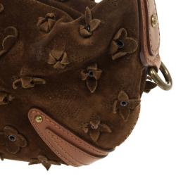Pre Owned Louis Vuitton Limited Edition Cacao Monogram Suede Onatah Fleurs PM