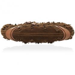 Pre Owned Louis Vuitton Limited Edition Cacao Monogram Suede Onatah Fleurs PM
