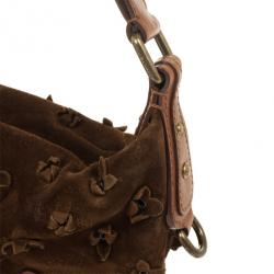 Pre Owned Louis Vuitton Limited Edition Cacao Monogram Suede Onatah Fleurs PM