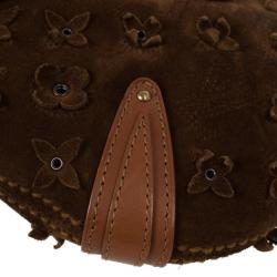 Pre Owned Louis Vuitton Limited Edition Cacao Monogram Suede Onatah Fleurs PM