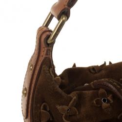 Pre Owned Louis Vuitton Limited Edition Cacao Monogram Suede Onatah Fleurs PM