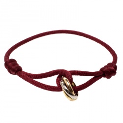 Pre Loved Authentic Cartier Bracelets For Women Online Tlc Cartier Trinity De Three Tone 18k Gold Red Adjule Cord Bracelet