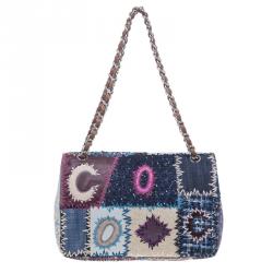 Pre Owned حقيبة شانيل باتشورك جلد متعدد الألوان جامبو كلاسيك بقلاب