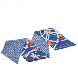 Pre Owned Hermes Blue Printed Silk Caval Cadour a Cheval Scarf