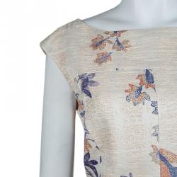 Pre Owned Tory Burch Beige Floral Print Dress M