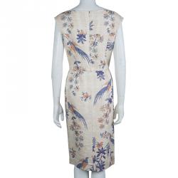 Pre Owned Tory Burch Beige Floral Print Dress M