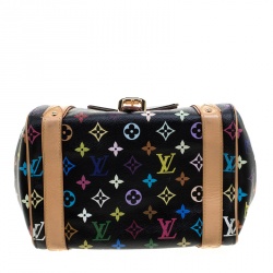 Pre Owned Louis Vuitton Black Multicolor Monogram Canvas Priscilla Bag