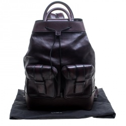 Berluti Dark Burgundy Leather Horizon Backpack 