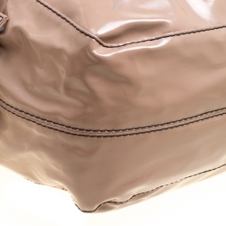 Pre Owned Valentino Beige Patent Leather Nuage Bow Tote