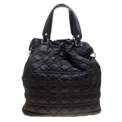 Pre Owned Dior Black Cannage Nylon Tote