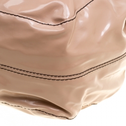 Pre Owned Valentino Beige Patent Leather Nuage Bow Tote