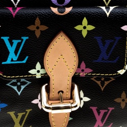 Pre Owned Louis Vuitton Black Multicolor Monogram Canvas Priscilla Bag